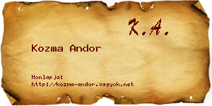 Kozma Andor névjegykártya
